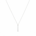 Hidden Bar Message Necklace Silver