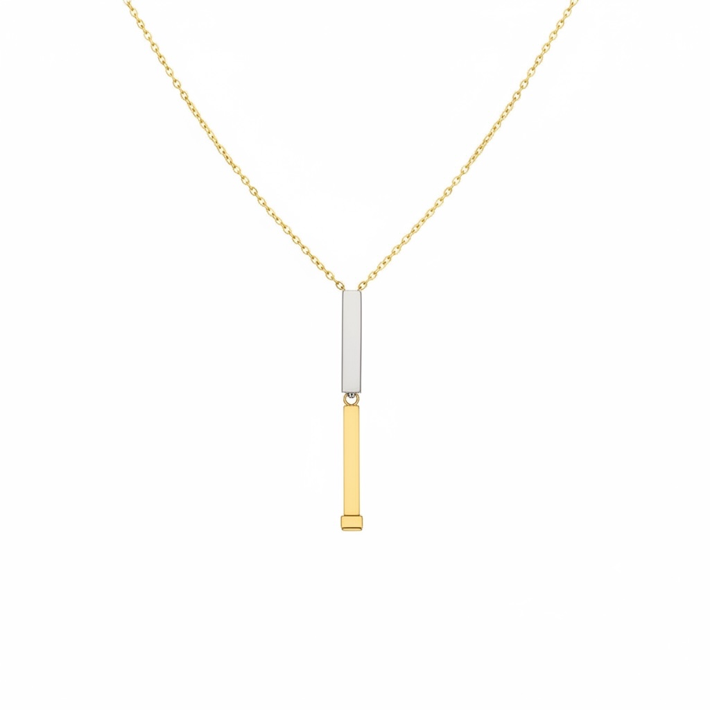 Hidden Bar Message Necklace Silver
